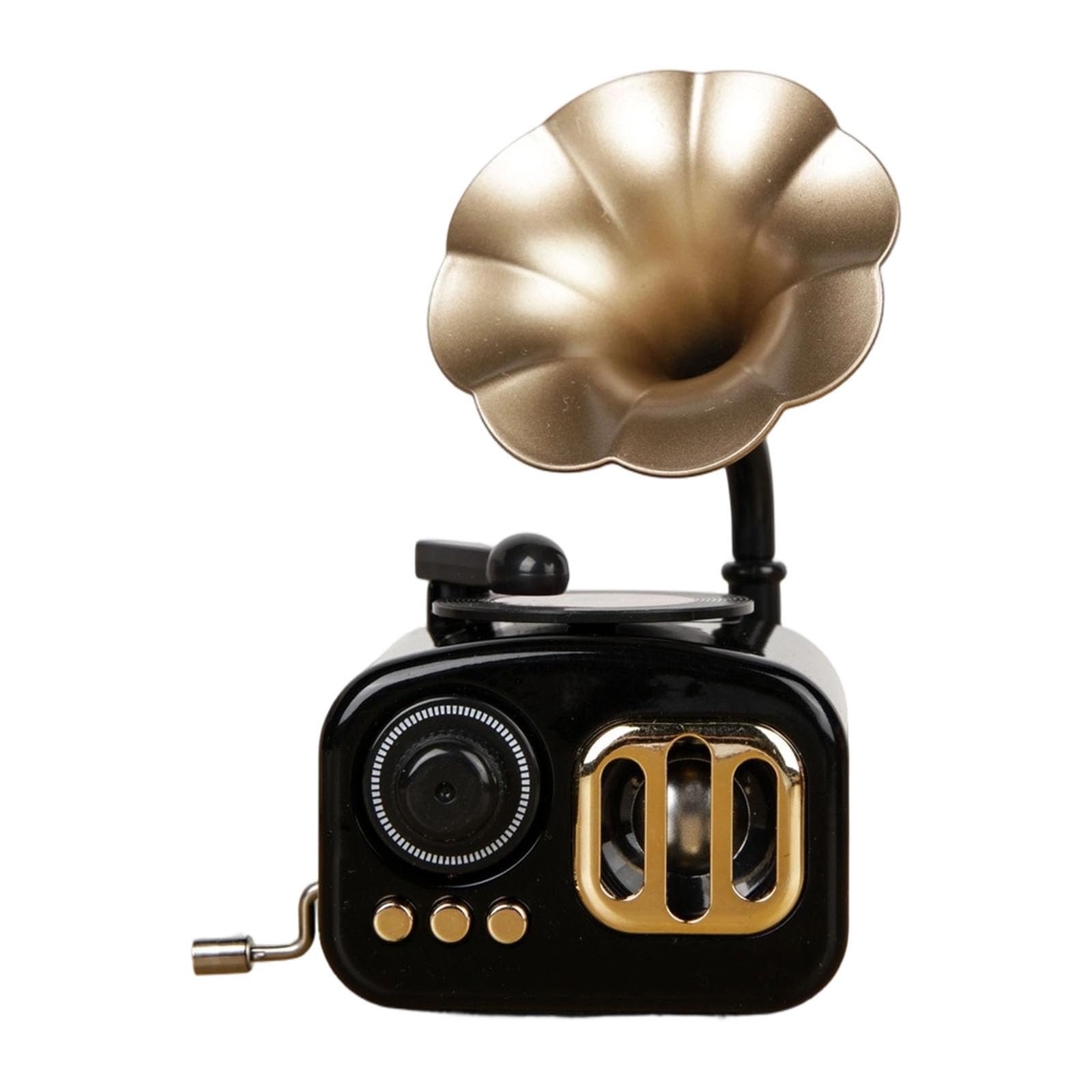 Msioytog Nostalgic Melodies Player Small Hand Crank Gramophone Music Box Antique Aesthetic Ornament Living Room Bedroom Decors Antique Decors Music Box