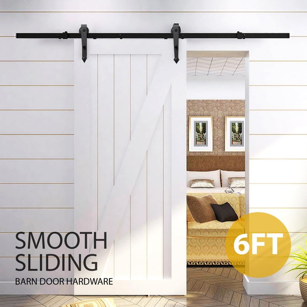 Yaheetech Binario per Porta Scorrevole Kit Accessori con Guida per Porte Interne Esterne Portata 100 kg 6FT/183 cm