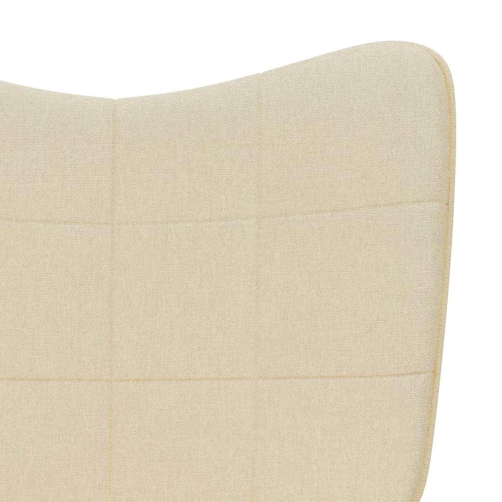 Sillón de relax de tela crema, moderno acento para salón, dormitorio, rincón de lectura, cómodo sillón tapizado con patas de madera, 61,5 x 69 x 95,5 cm