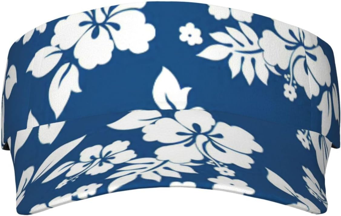 Hawaii Flower Print Sport Sun Visor Hats Adjustable Empty Top Baseball Cap Women and Men Sun Visor Hat Black