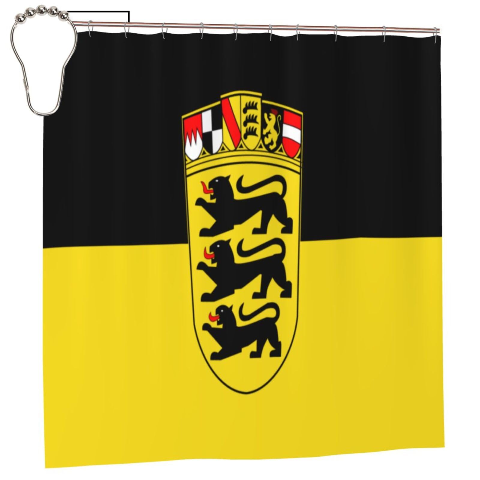 Klgrtjhk Iron Flag Of The State Of Baden-Württemberg Shower Curtain 72X72in
