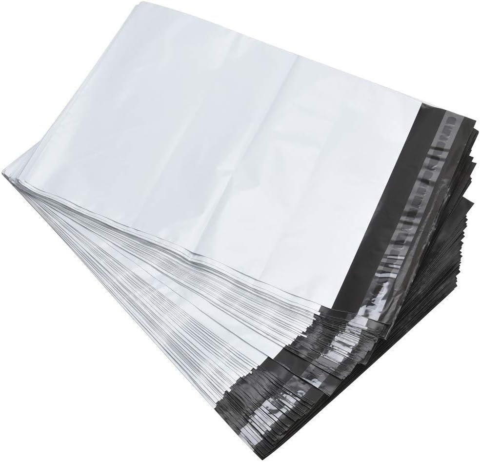 Image of Porpoise Tamper Proof Courier Bags 14 inch x 16 inch 50 Pieces White Poly Mailers Self Adhesive Shipping Bags with POD Jacket for Ecommerce Packaging Parcel Packing (50, 14 Inch * 16 Inch)