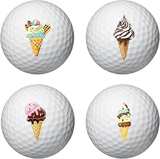 Ice Cream Golf Ball Markers 24 Pcs Colorful Golf Ball Marking Stickers for Identify Golfer Balls 2 Sheets Customise Markers Golfer Gift Golfing Accessories