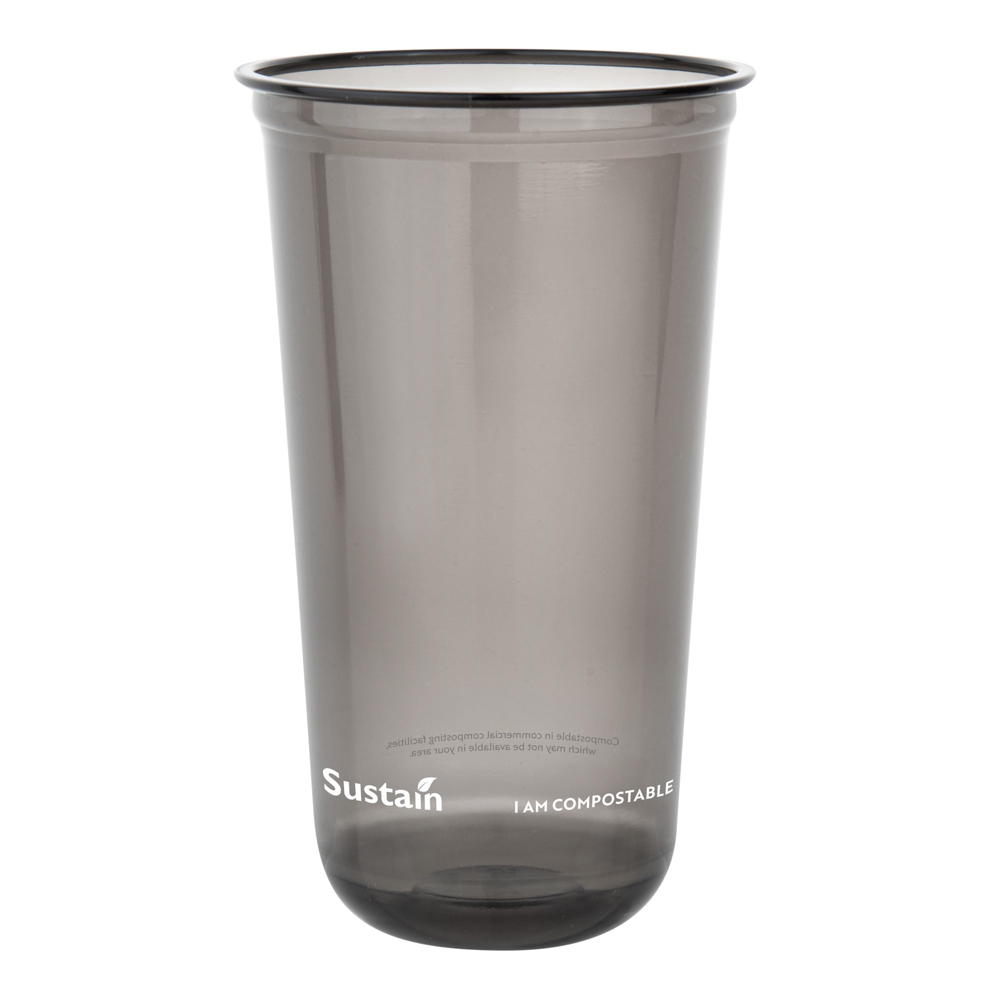 Restaurantware-Zero Waste 24 Ounce Drinking Cups, 100 U-Shape Plastic Cups - Lids Sold Separately, Commercially Compostable, Black PLA Plastic Party