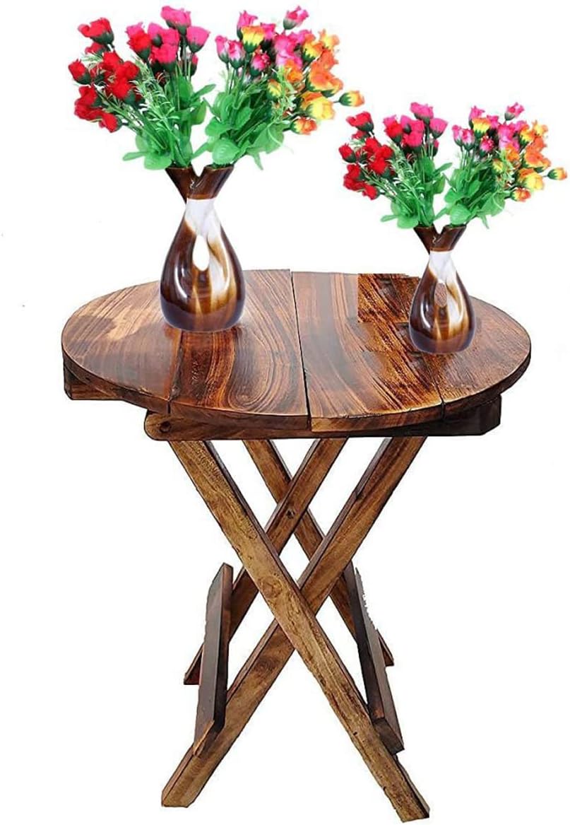 Zynix Round Antique Portable Stool - Collapsible Stool for Home and Child Use - Classic Design with Durable Construction - Easy to Store and Transport - Ideal for Various Tasks