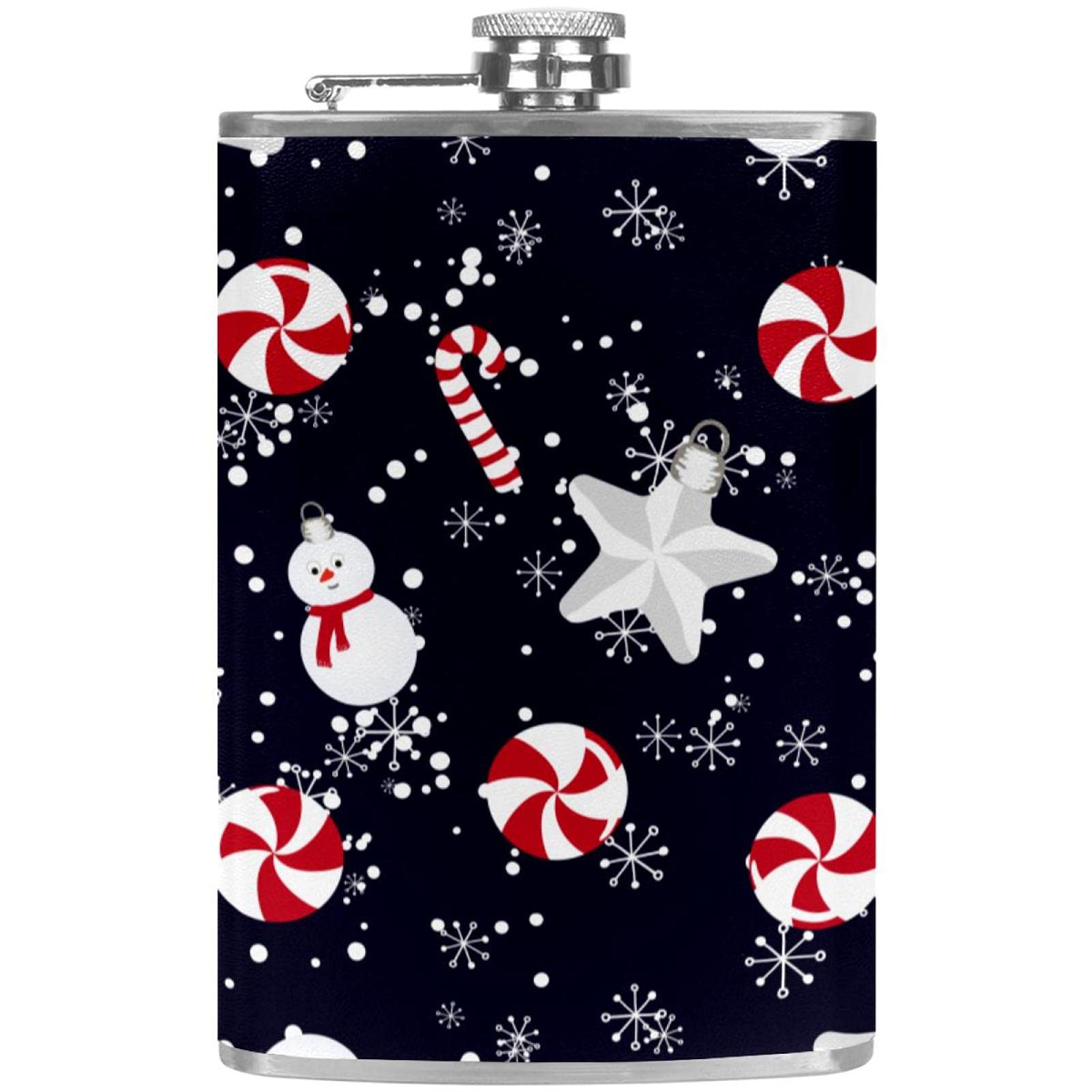 Flasque pour liqueur avec entonnoir anti-fuite pour boissons de camping et Noël