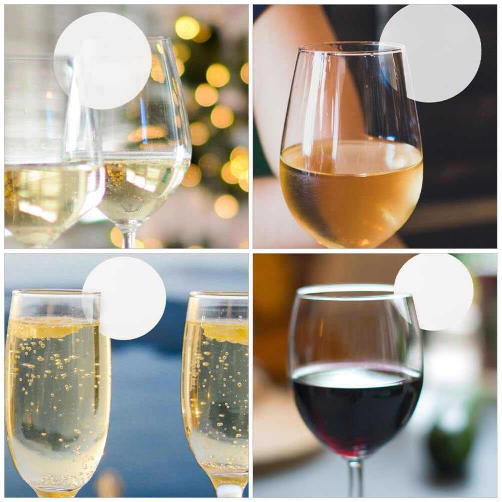 HOLIDYOYO 60pcs Acrylic Circle Drink Tags Round Party Drink Markers Wine Glass Marker Tag Charms for Wedding Baby Shower Birthday Party Bar Wine Tasting Party