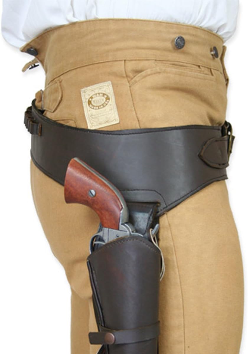 Historical Emporium .44/.45 Cal Standard Right Hand Western Gun Belt and Holster Plain Leather