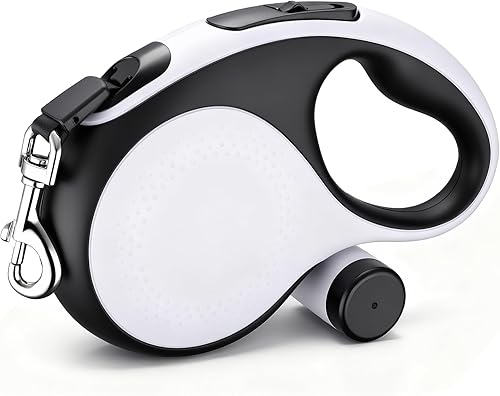 Miniatura 12 de Segarty Correa para caminar de 26 pies con soporte para bolsa de excrementos para perro de 66 libras a 110 libras, correa retráctil de 26.2 ft con