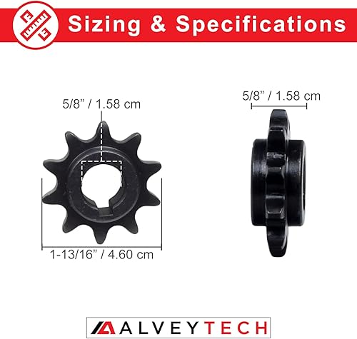 Miniatura 3 de AlveyTech Piñón de cadena de 10 dientes #40#41420 con orificio de 58 pulgadas, para Baja, Coleman, Hammerhead, Manco, Predator 212cc 6.5 Hp,