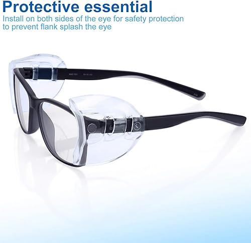 Miniatura 2 de 4 pares de protectores laterales de gafas de seguridad, grandes, protectores laterales deslizantes, se adaptan a marcos de anteojos pequeños a