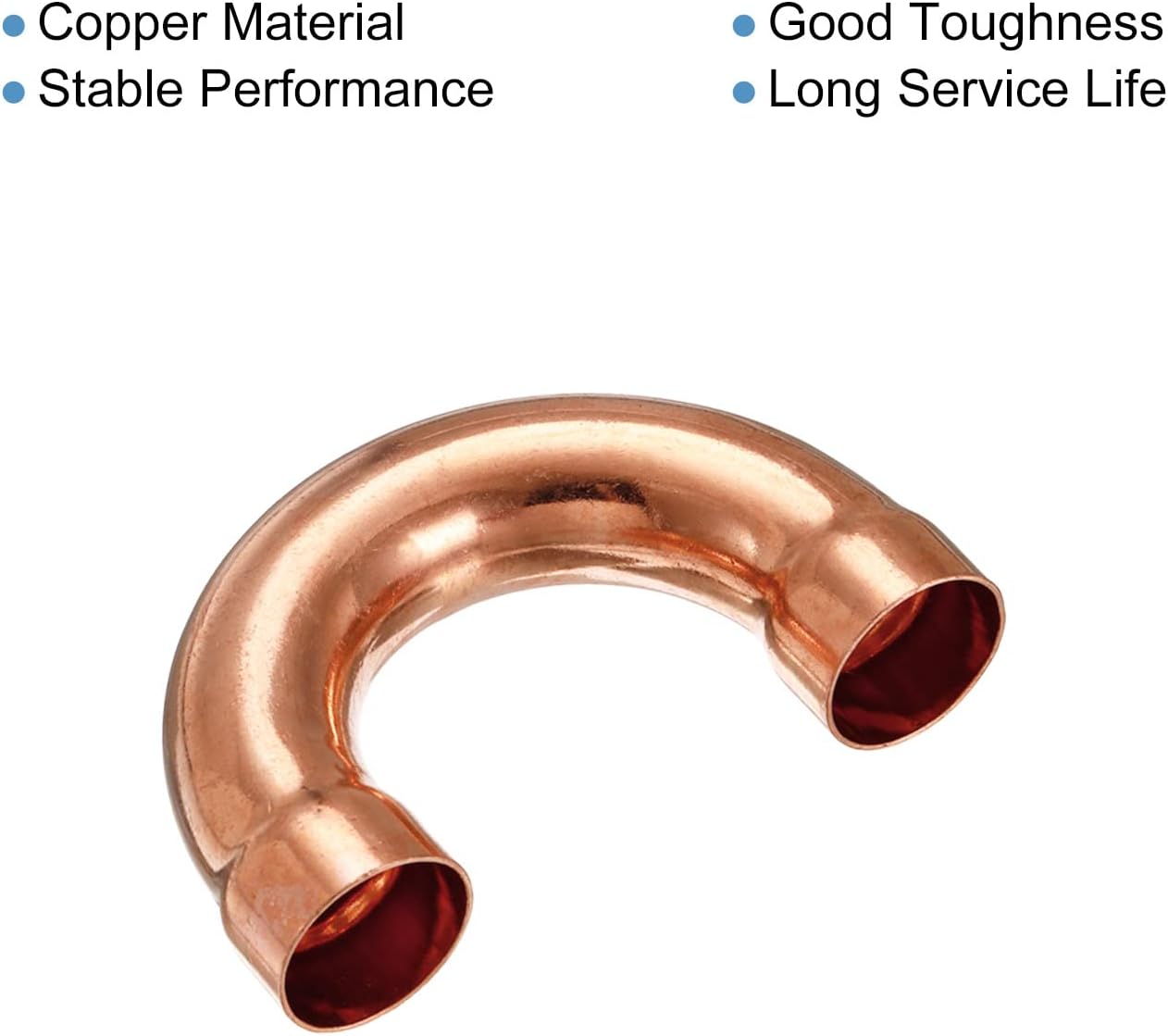 MECCANIXITY U Shape Elbow 180 Degree Copper Pipe Fitting Sweat Welding Solder Connection 19mm or 3/4" ID for HVAC, Air Conditioning Refrigeration System Pack of 3