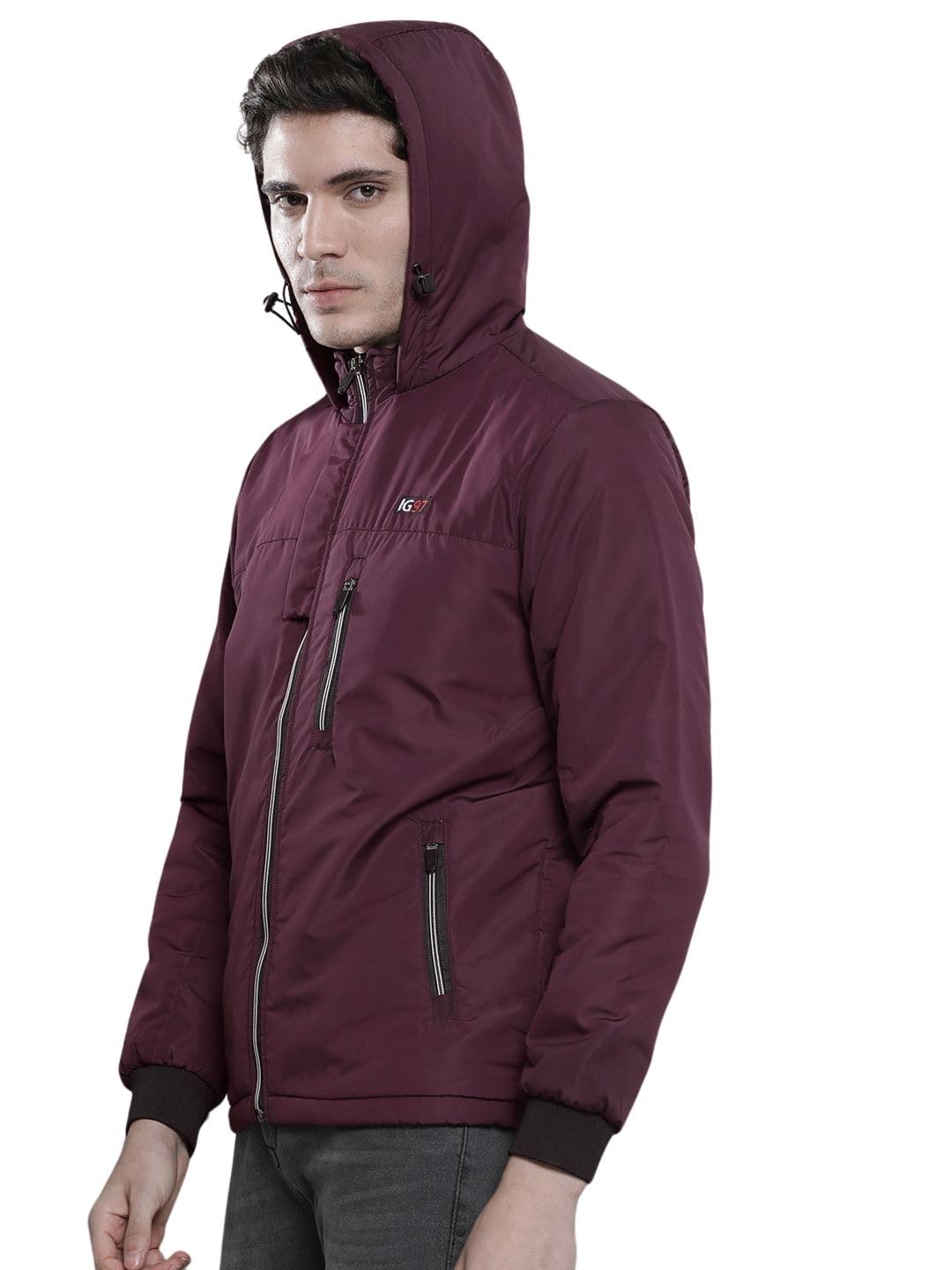 the indian garage co Men Slim Fit Solid Bomber Jackets-picture-40