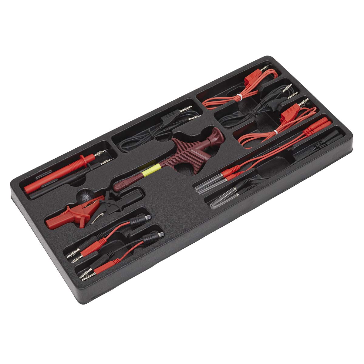 Test lead set 15pc Sealey avec pinces crocodiles et sondes isolées