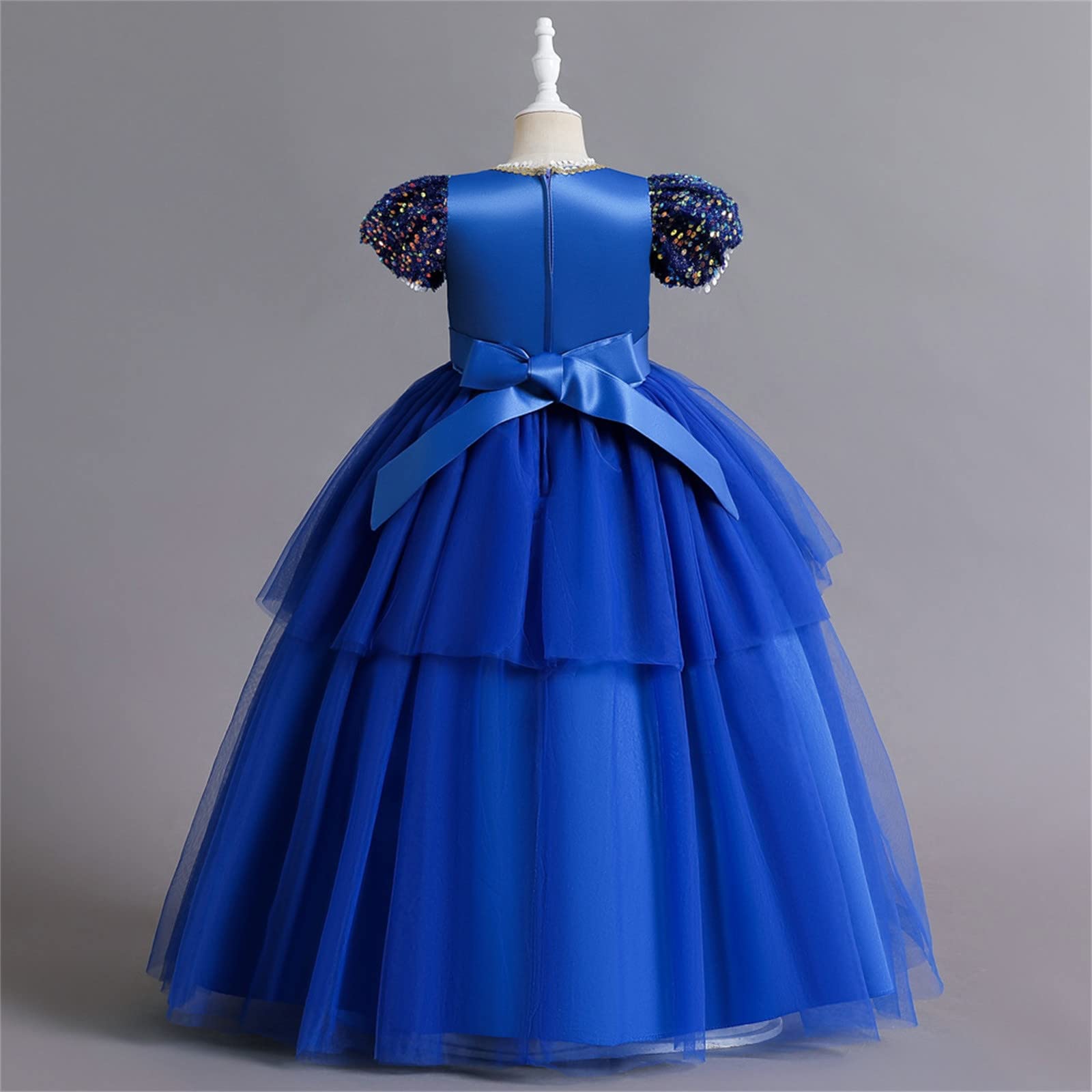 formal dress for 9 year girl Windsor Lizzie Floral Satin A-Line Formal Dress in White Print | Size: M main image 1