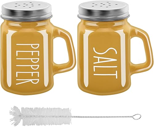 2 botellas de vidrio para especias de 4 onzas, saleros, botellas de especias para el hogar, salero y pimentero, tarro de condimentos de cocina,