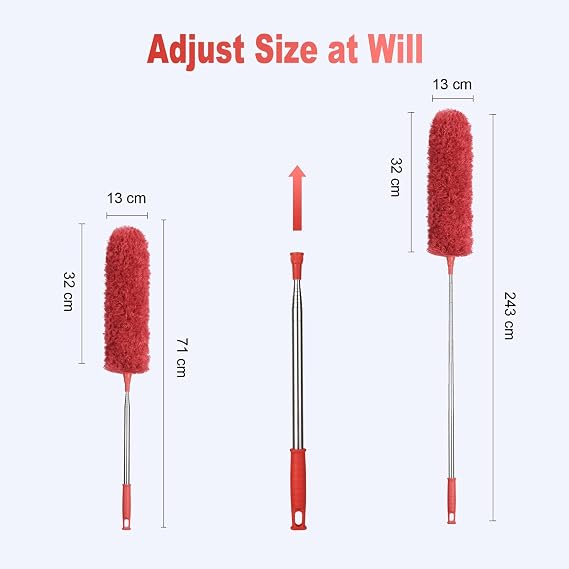 OFFCUP Feather Duster, Microfiber Duster with 96 Telescopic Pole and Head