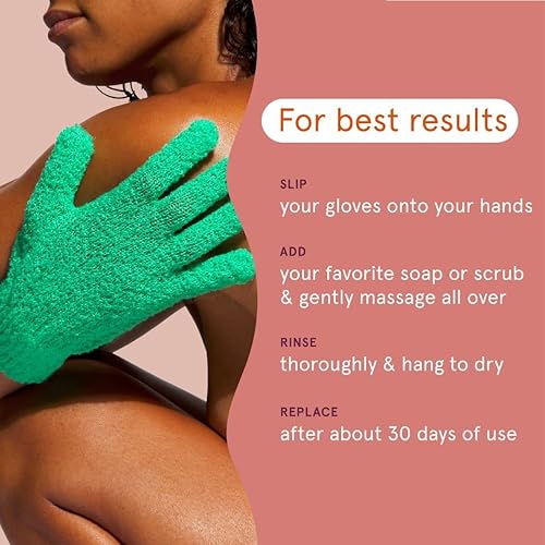 Miniatura 4 de Cleanlogic - Guantes exfoliantes para baño y ducha, 3 pares (6 unidades)