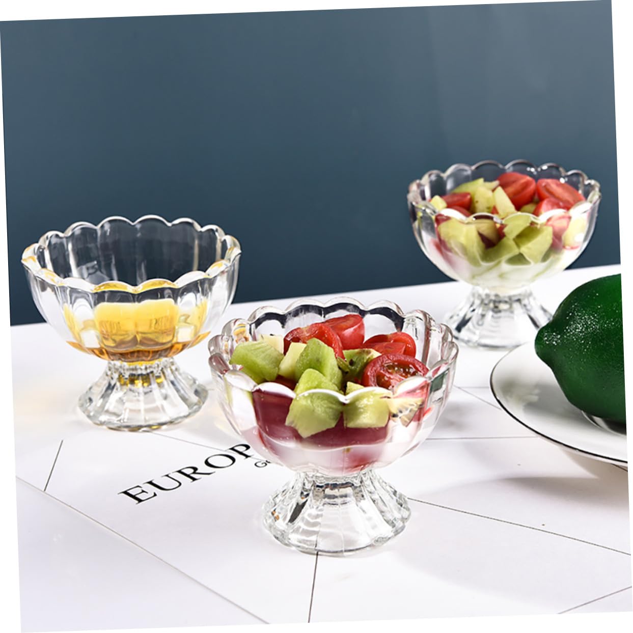 TOYANDONA Vasos de Vidrio para Postre 100 Ml Transparentes, Tazas para Gelatina y Pudín, Set de 6 Piezas, Resistentes a Frío y Calor, Hogar y Cocina, Envases para Helados y Postres