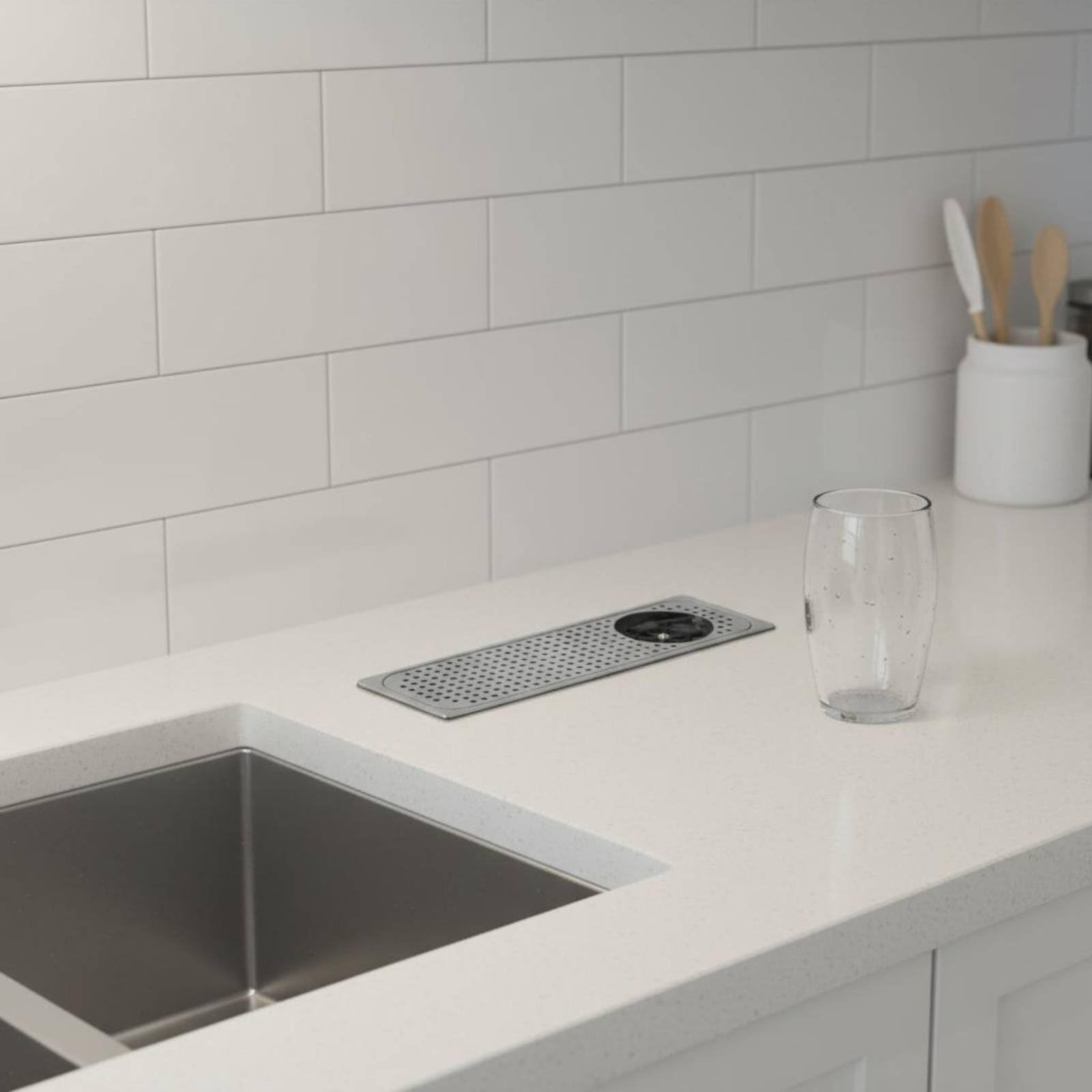 Rubinetto per Lavello Commerciale Automatico per Lavaggio Bicchieri Risciacquo Rapido Materiali in Acciaio Inox E Rame Adatto per Bar Ristoranti Caffetterie Casa, Moderno, Nero, Lungo