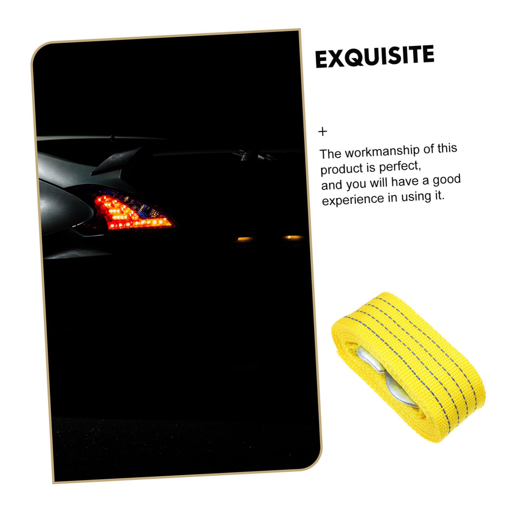 Corda di Traino Auto 2 Pezzi 3t in Nylon con Lega di Zinco | Giallo, per Veicoli e Camion, Facile da Trasportare, Accessorio di Traino per Uso Stradale