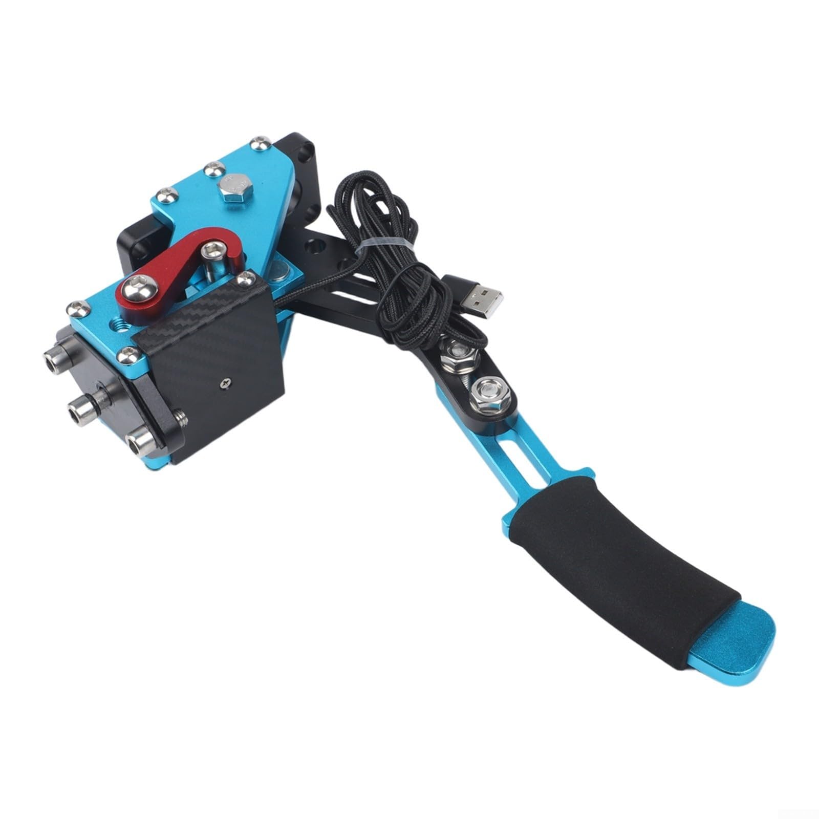 Leva del freno a mano USB per giochi da corsa | Lega di alluminio utilizzabile nei giochi di corsa, connessione modulare, resistente alle vibrazioni, struttura sostenibile.