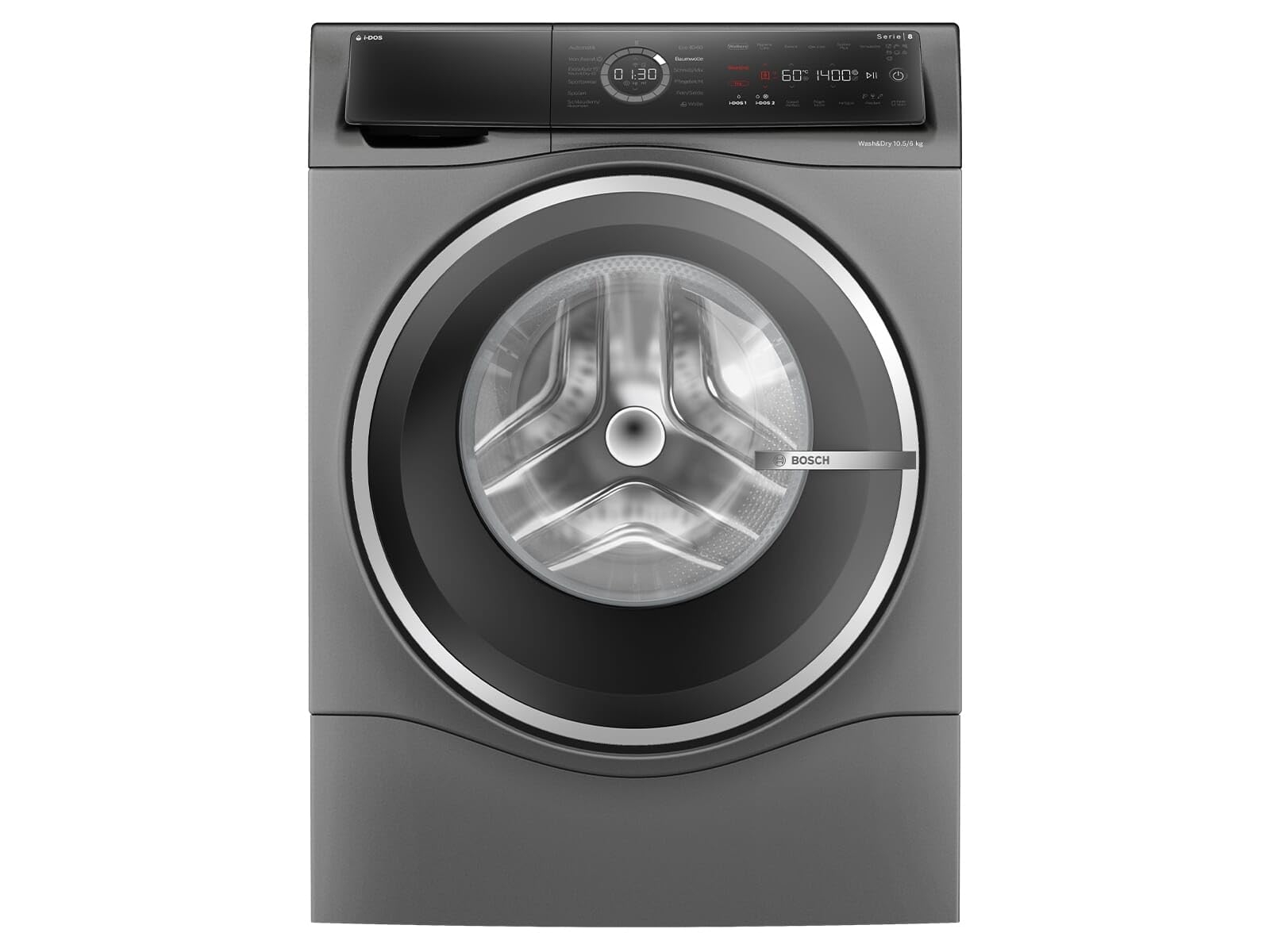 Bosch WNC254AS0 Serie 8 - Secador de lavado inteligente, 10,5 kg de lavado y 6 kg de secado, 1400 rpm, dosificación inteligente de detergente i-dos, elimina 16 tipos de manchas, IronAssist con función