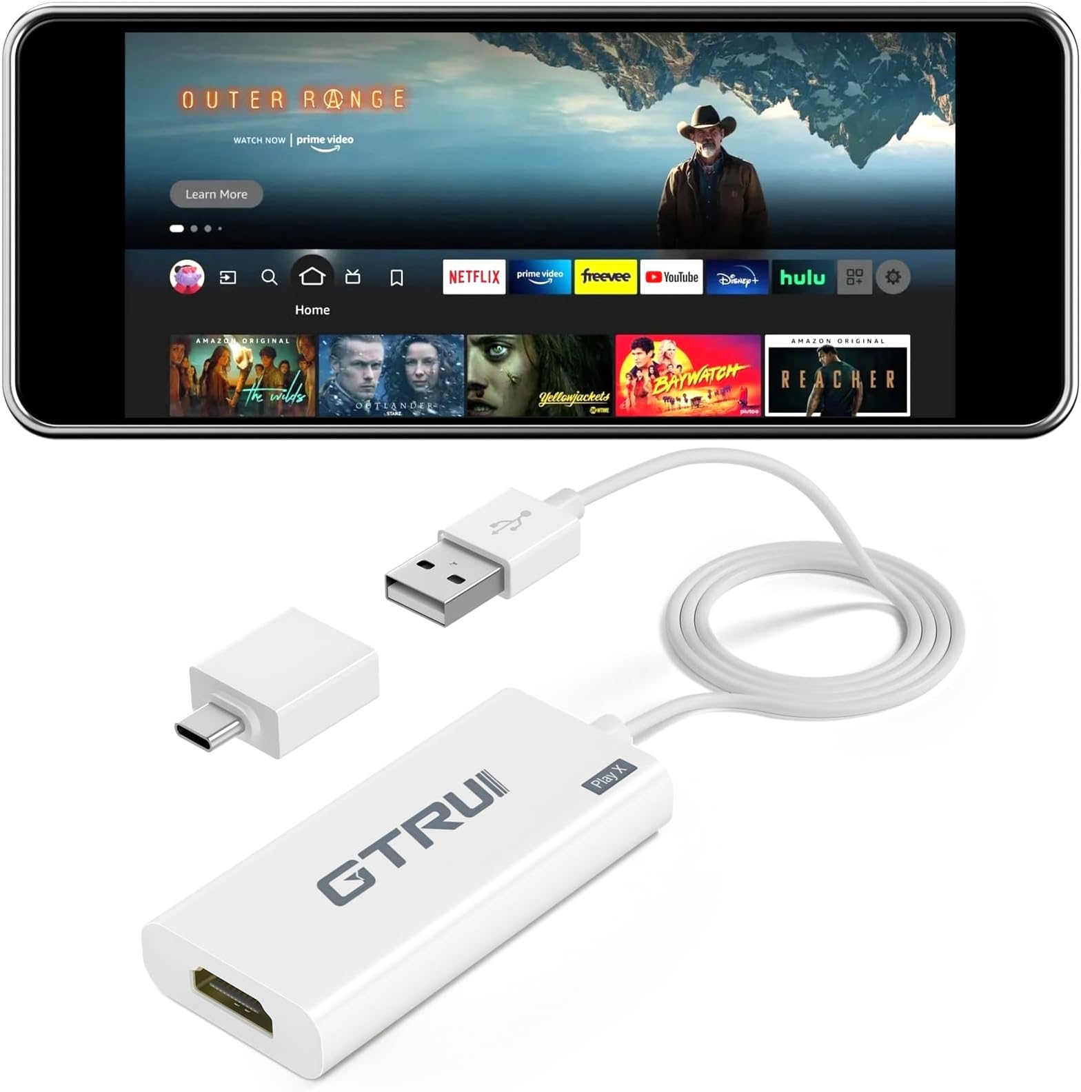 Car TV Mate, HDMI Multimedia Adapter for Cars with OEM Factory Wired CarPlay, Compatible with Fire TV Stick/Game Consoles/Screen Throwers/DVD/Set-top Boxes, HDMI Input to USB Car Play Converter