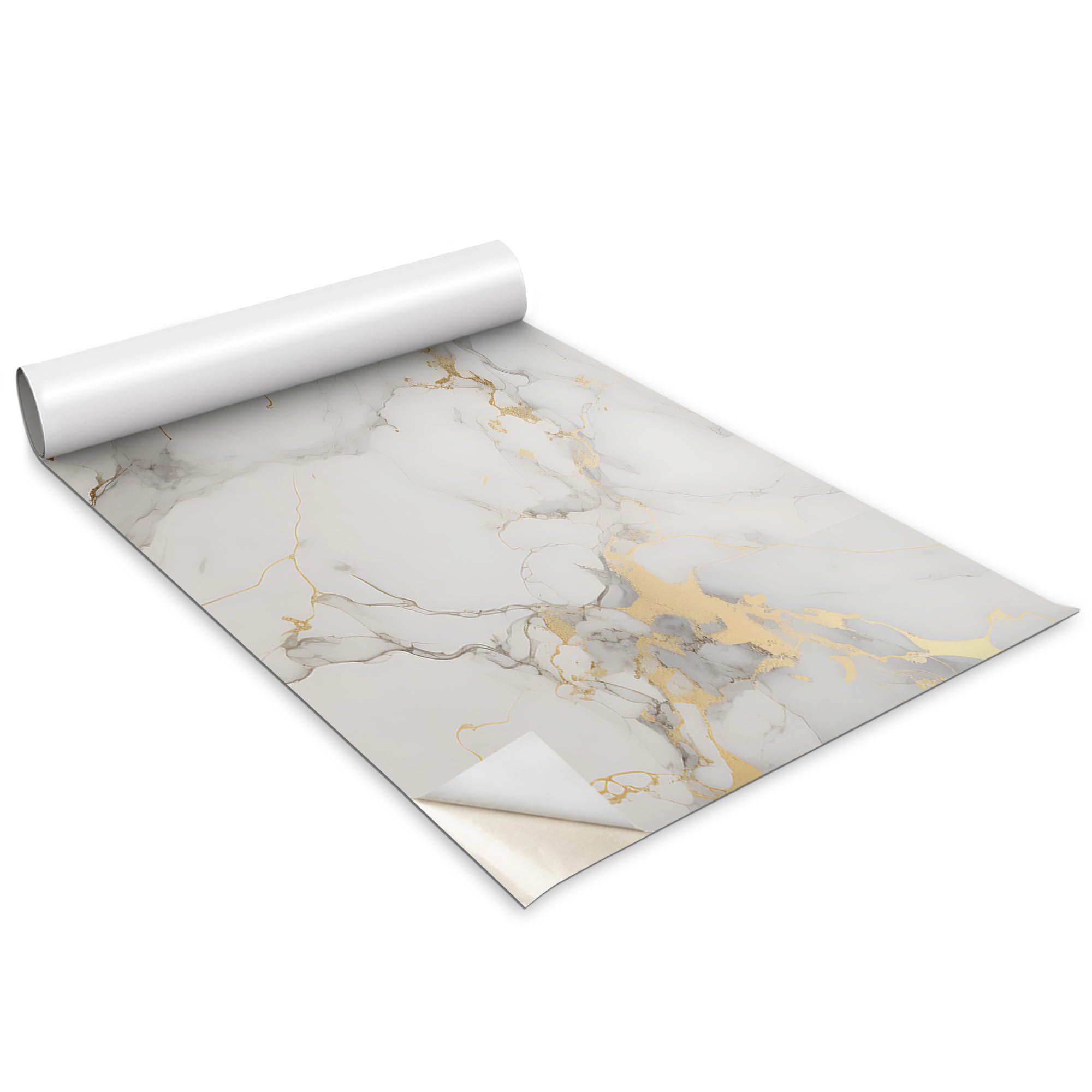 Papier Peint Adhésif Marbre Élégant Wallfluent Film Décoratif Haute Densité pour Meubles