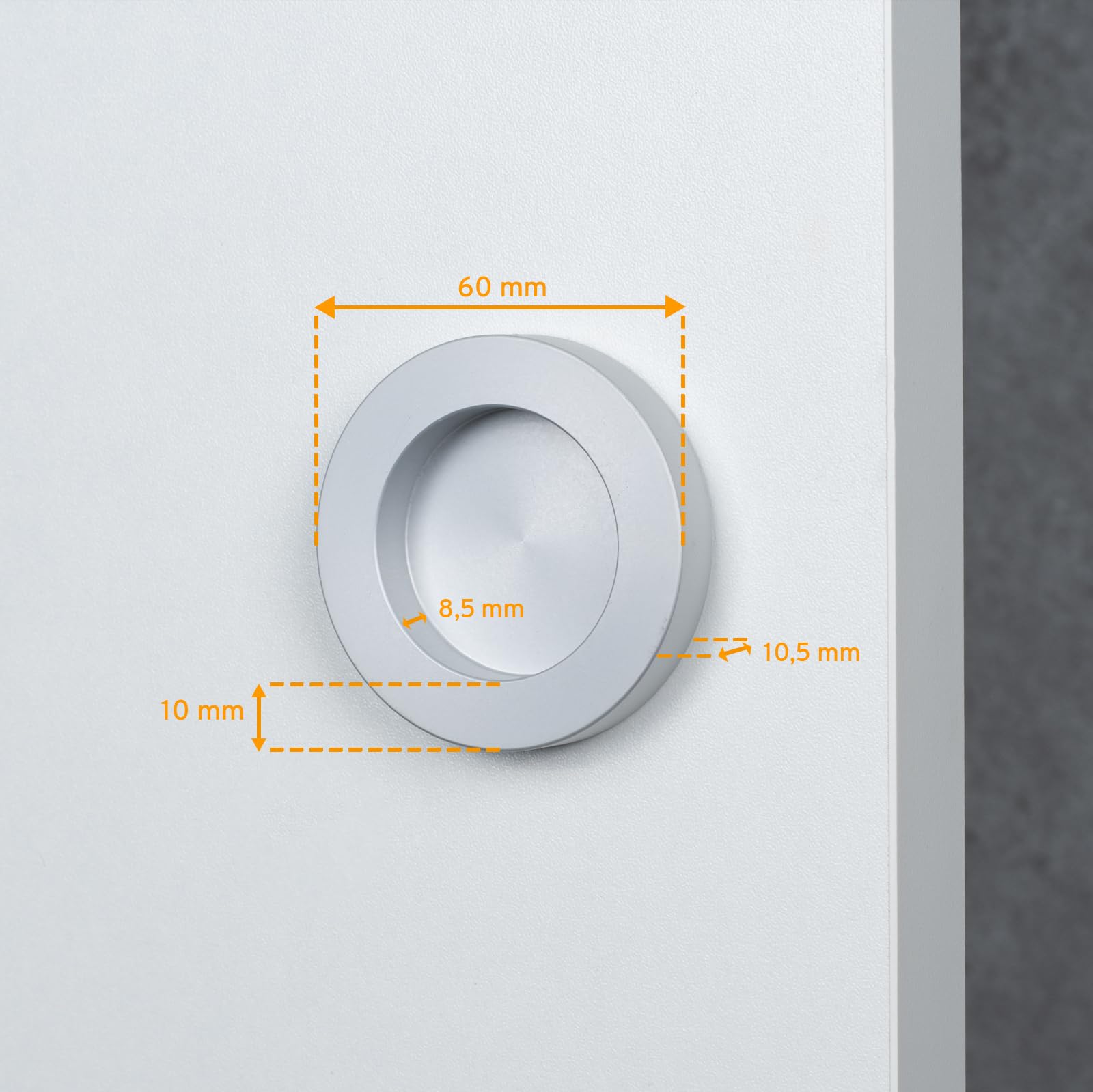 inova Holz-Schiebetür 2 Flügel Weiss 1760 x 2035 mm Alu Komplettset mit Griffmuschel und Softclose beidseitig