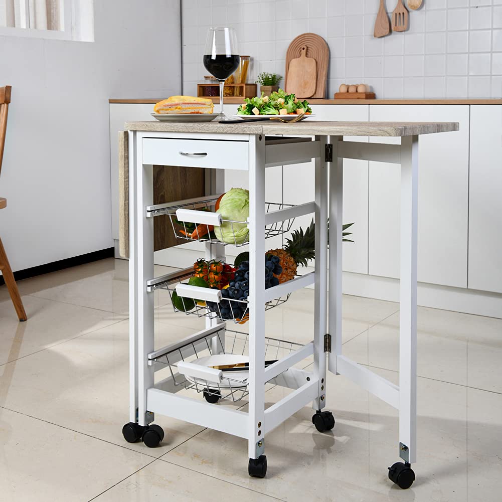 Fit Choice 5 in 1 Kitchen Island with 3 Spice Rack and 1 Drawer