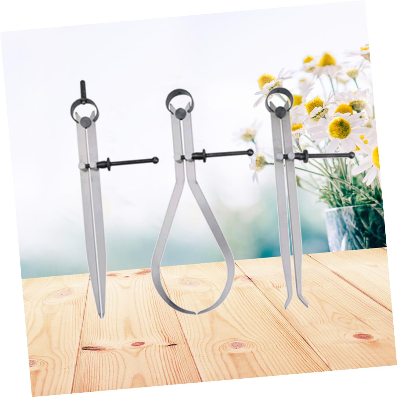 OUNONA 3pcs Spring Caliper Set 200mm Spring Dividers Calipers for Internal External Measurements Carbon Machinist Tool