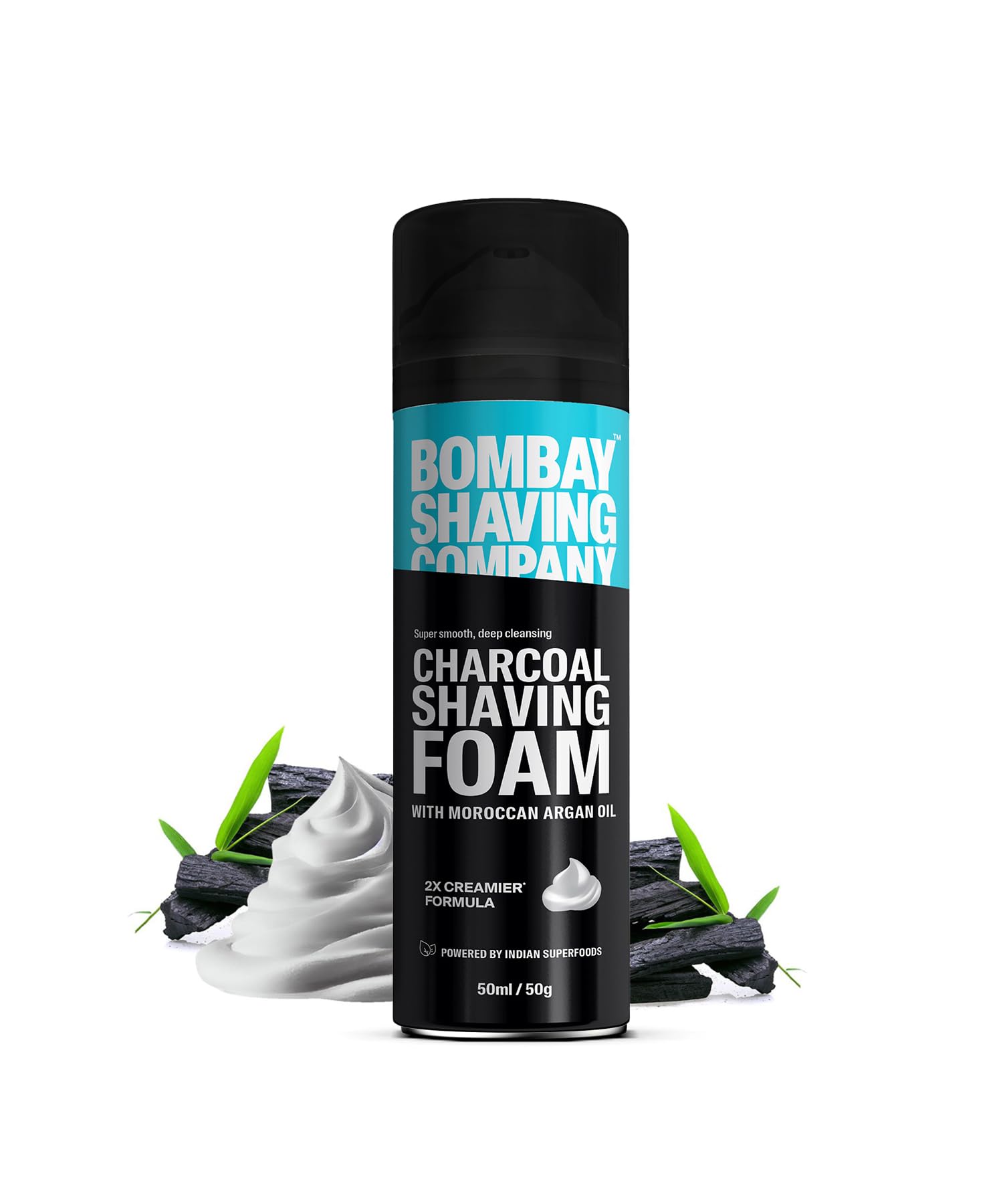 Bombay Shaving Company Charcoal Shaving Foam, 50 gm with Activated Charcoal & Moroccan Argan Oil (B09SNT7MNH) Amazon Price History, Amazon Price Tracker