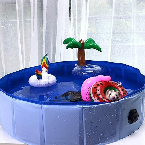 Miniatura 6 de Piscina plegable plegable para baño y refrigeración, bañera duradera, lavadora de agua para hurones y animales pequeños, anillo de natación de