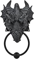 Pacific Giftware Gothic Dragon Door Knocker - Cast Iron Finish, Hand-Painted Polyresin, 8.25" Tall Gothic Accent