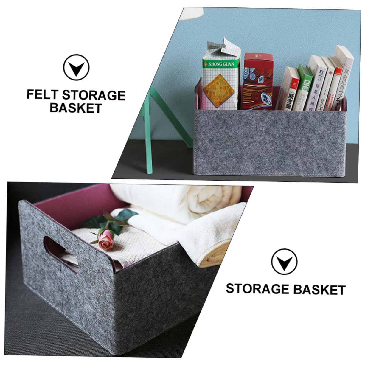 Ciieeo Home Storage Basket Felt Storage Container Modern Design for Office Dorm and Home