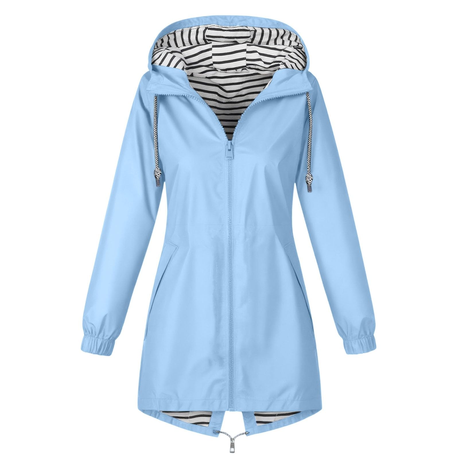 Genérico Chaqueta cortavientos ligera senderismo capucha bolsillos aventuras libre mujer anorak impermeable transpirable primavera otoño invierno