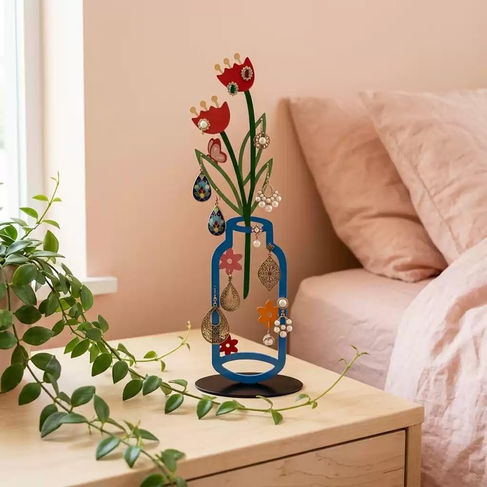 Organizzatore Vintage Metal Vase Jewelry Display Stand Earring Holder