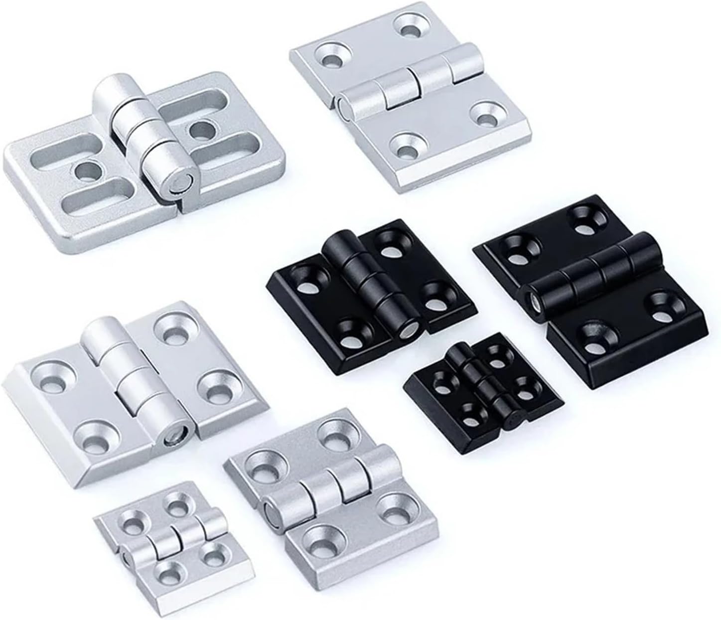 Overlay Cabinet Hinges Concealed Door Hinges 2020 3030 4040 Zinc Alloy Hinges Aluminum Profile Accessory Door Hinge Connector for Aluminum Profile Extrusion(Silver,4040)
