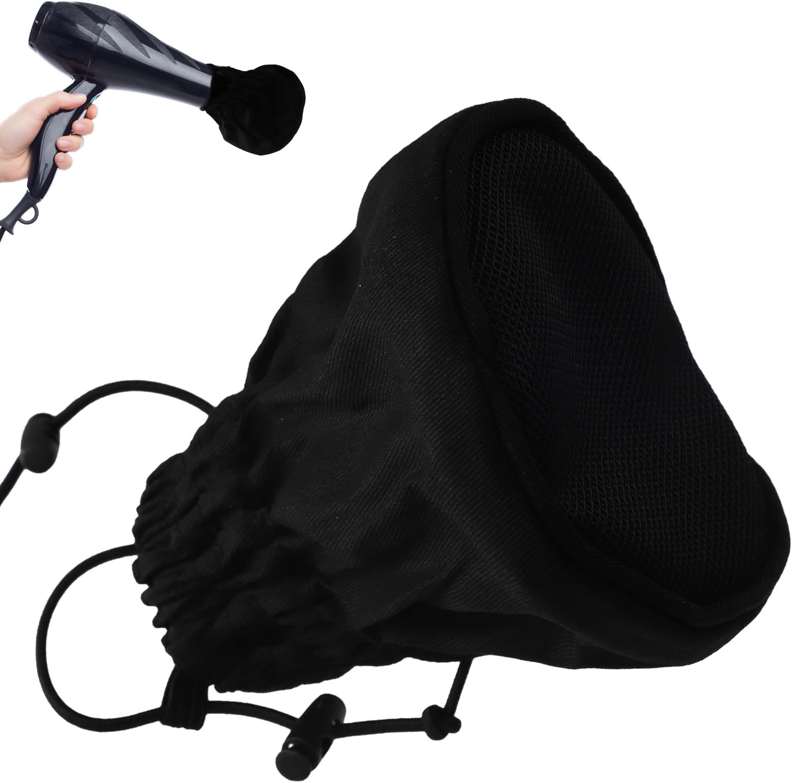 カーリーヘアディフューザーアタッチメント、実用的なカールディフューザー、折りたたみ式Difusor de Rizos、ほとんどの標準サイズのヘアドライヤーにフィット(ブラック)