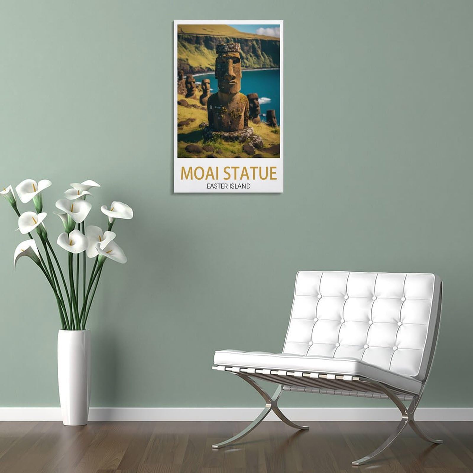 PuPLuM Moai Statue Osterinsel Vintage-Reiseposter Leinwand 50 x 75 cm Wandkunst