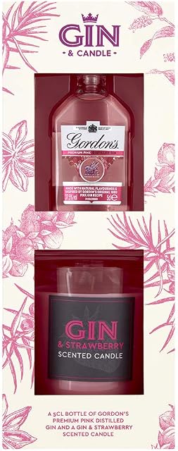 Gin & Candle - Gordon's Pink Gin with Gin & Strawberry Candle Gift Set