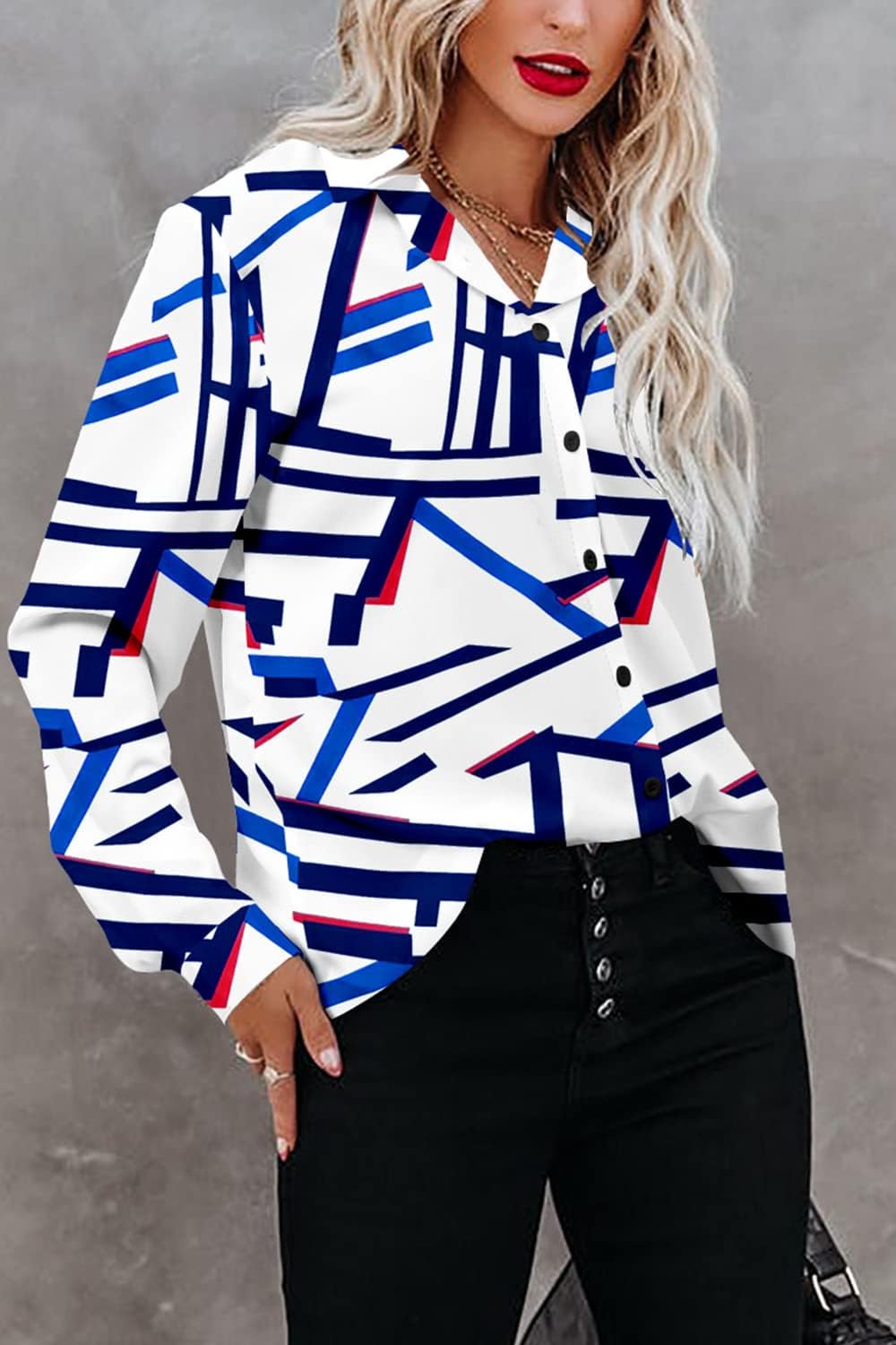 Magritta Women's Shirts Fashion Casual Loose Fit Long Sleeve Button Down Lightweight Collared Blouse Tops - Image 5