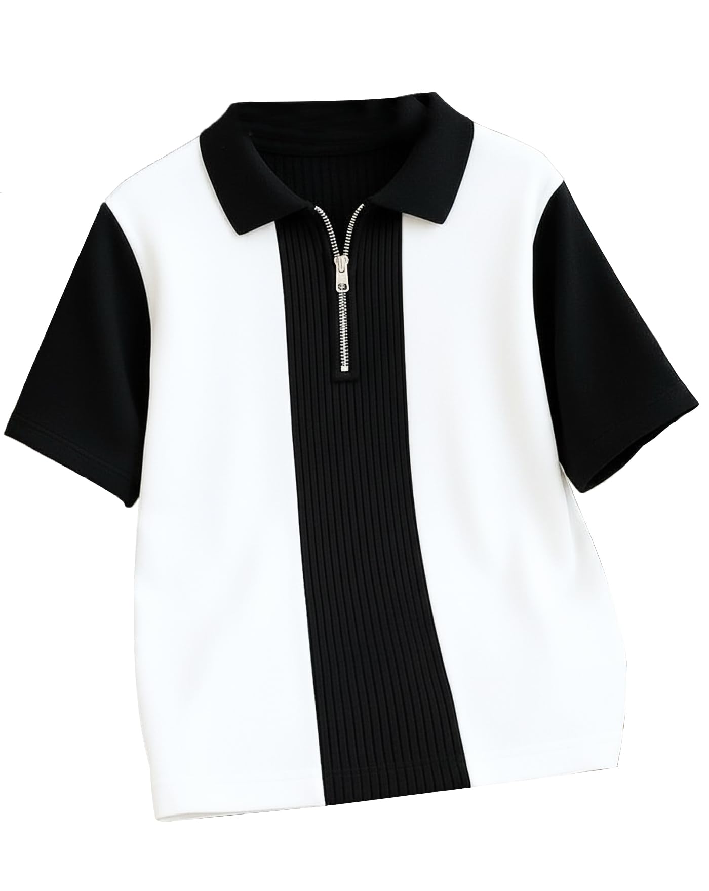 Mens Half Sleeves Polo Neck T-Shirt, Casual Summer Wear T-Shirt for Men, Formal Half Zipper T-Shirts for Boys, Stylish Everyday Tshirs for Boy-image-45