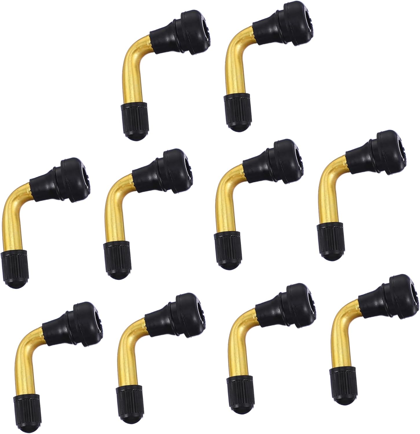 Ciieeo 10Pcs Tubeless Tire Valve Extensions Angled Adapters for Motorcycle Scooter and Bike Durable Efficient Tire Valve Stems for Easy Inflation and Maintenance