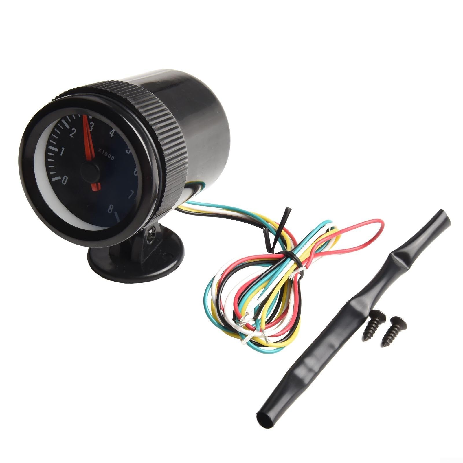 Lecreatekit Tacómetro de coche, para salpicadero, tacómetro de coche, indicador de luz LED, pantalla de contador de revoluciones, para ajuste de cilindro