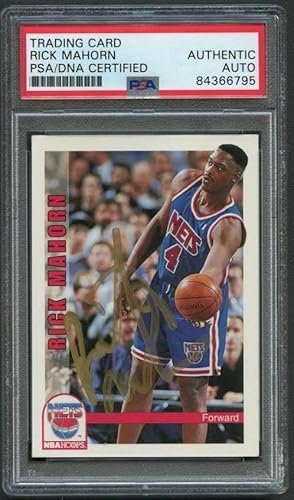 1992-93 NBA Hoops #429 Rick Mahorn Signed Card AUTO PSA Slabbed New Jersey Nets - Basketball Slabbed Autographed Cards