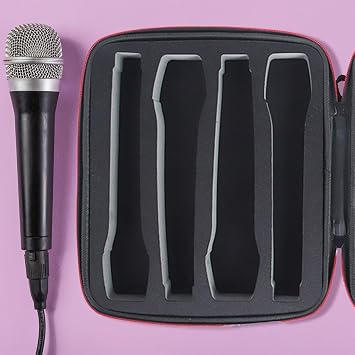 Microphone Case, Microphone Bag, Wireless Microphone Case, Portable Carrying Case, Adjustable Microphone Wire Storage for 4