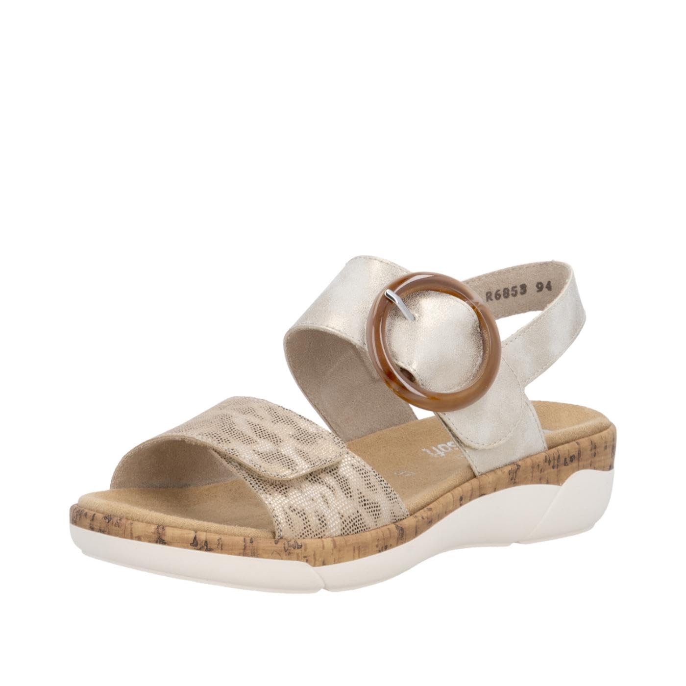 Remonte Women's R6853 Strappy Sandals, Gold, 40 EU