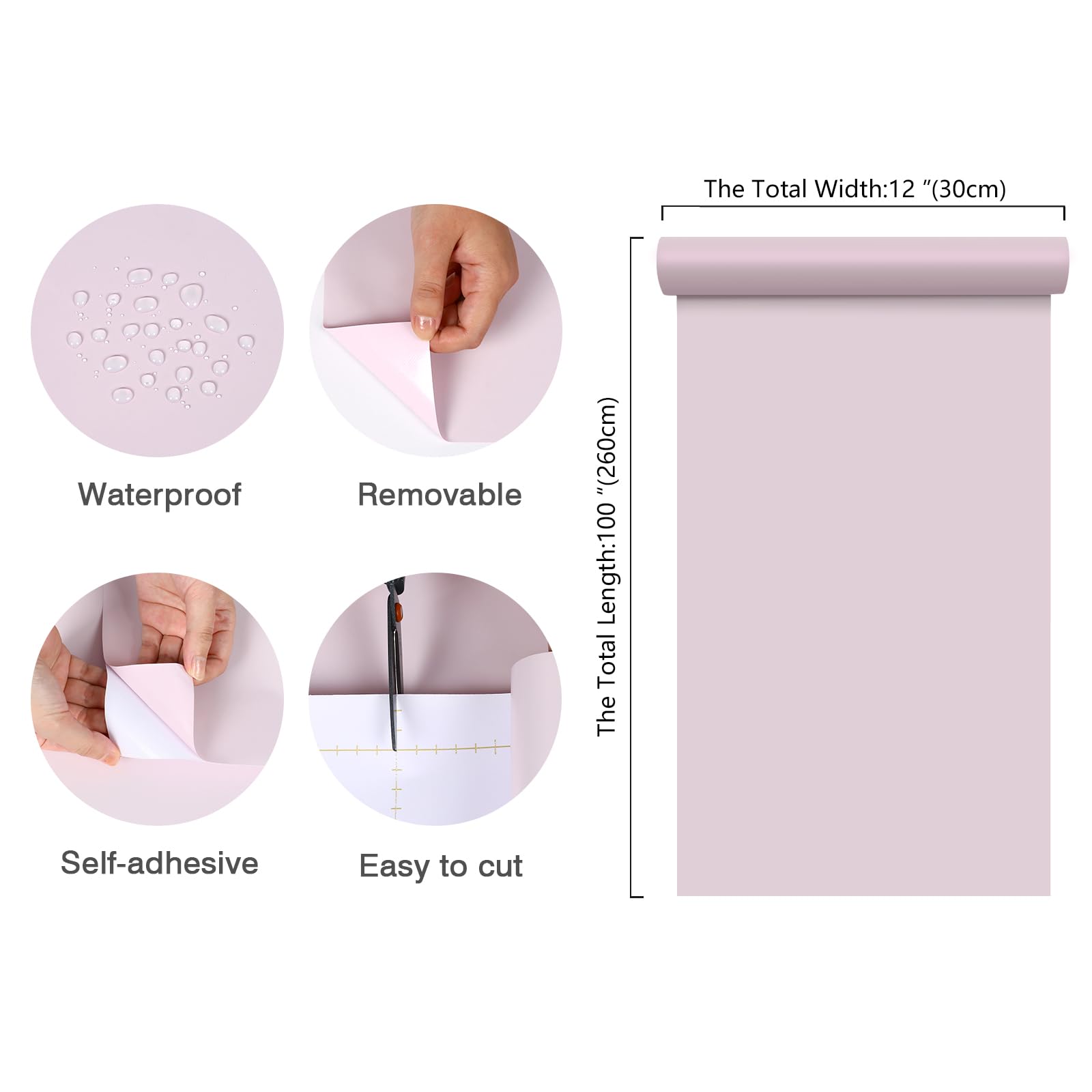 CHIHUT Extra Wide Light Pink Metallic Contact Paper – 30" X 118", Waterproof & Heat Resistant, Peel & Stick For Appliances